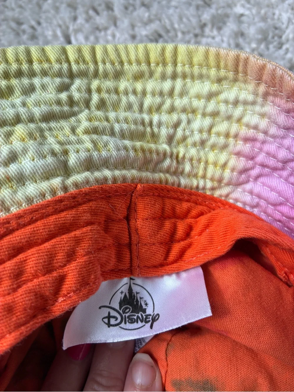 Kids Tie-Dye Disney Bucket Hat - Pastel Rainbow